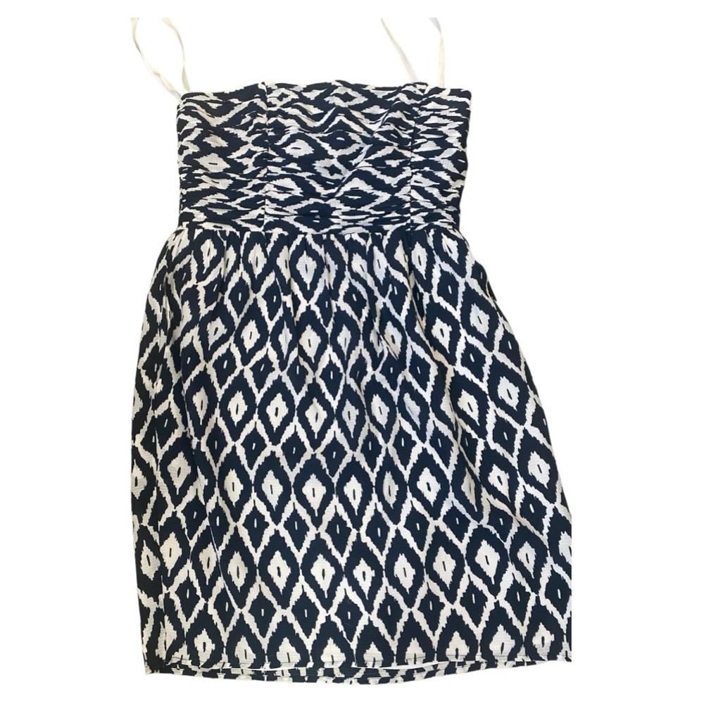 Shoshanna Silk Ikat Strapeless Dress